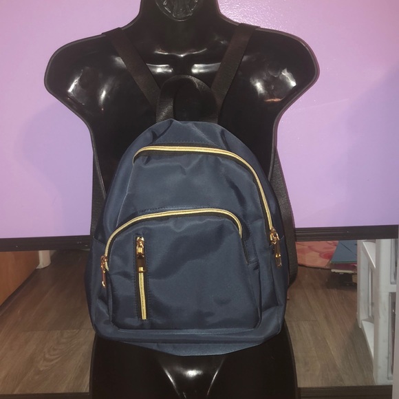 Navy blue mini backpack - Picture 2 of 4